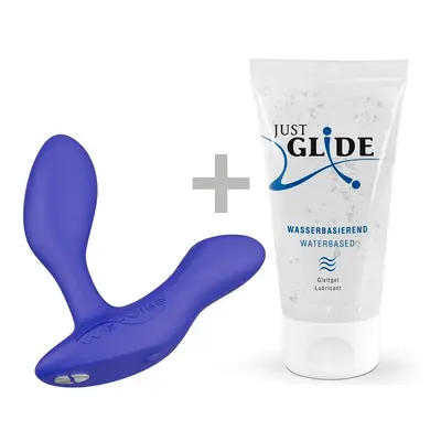 We-Vibe Vector + Лубрикант 50 мл - Масажер простати, 10.6х3 см (синій)