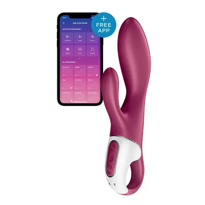 Satisfyer Heated Affair - Вібратор-кролик, 20х3.5 см (бордовий)