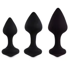 FeelzToys Bibi Butt Plug Set 3 - Набір силіконових анальних пробок, 3 шт (чорний)