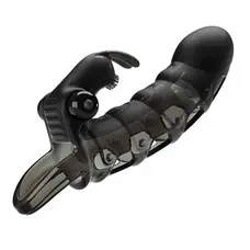 LyBaile Pretty Love Penis Sleeve Vibro Black - Насадка на пеніс +4 см (чорний)