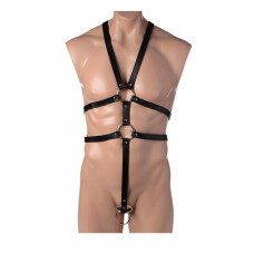 Strict Male Full Body Harness - мужская сбруя на все тело, S-L (чёрный)