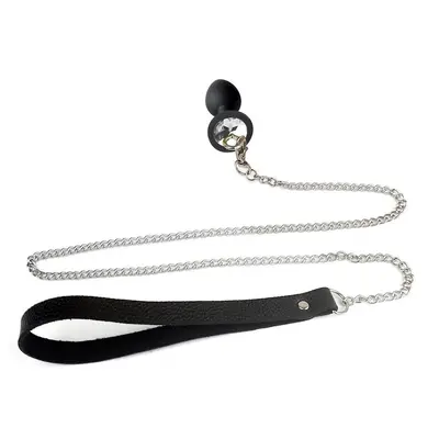 Анальна пробка Art of Sex Metal Anal Plug with Leash size S з повідцем