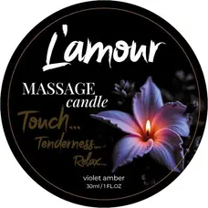 Массажная свеча L'amour Massage Candle Violet Amber, 30 мл (фиалка и ваниль)