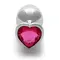 Металева анальна пробка з кристалом Ouch! Heart Gem - розмір M