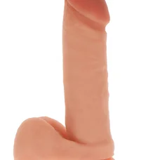 Get Real Silicone Dildo 8 Inch w Balls - Силиконовый фаллоимитатор с мошонкой, 17.5х4 см (телесный)