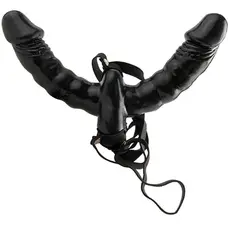 Fetish Fantasy Vibrating Double Delight Strap-On - Двойной страпон, 12х3,7 см