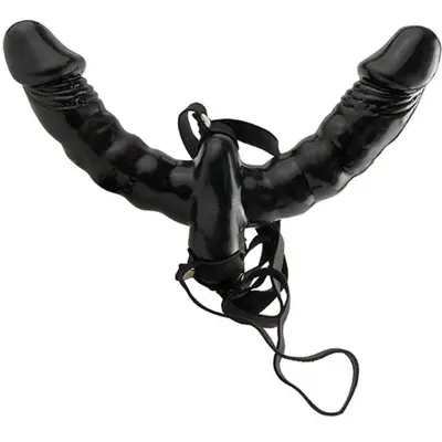 Fetish Fantasy Vibrating Double Delight Strap-On - Подвійний страпон, 12х3, 7 см