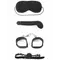 LoveToy Bondage Kit Vibrating - БДСМ набор: маска, кляп, наручники и вибратор для точки G (чёрный)