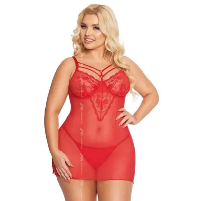 SoftLine Aldona - Ніжна сорочка, XL (червоний)