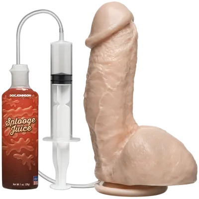 Doc Johnson Amazing Squirting Realistic Cock - Фалоімітатор з еякуляцією, 13.3х5см (тілесний)