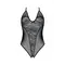 Passion Ursula Body - Боді з ажурним декором та відкритим кроком, чорне (XXL/XXXL)