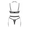 Obsessive Selinne 3-pcs set - комплект еротичної білизни з поясом для панчіх, M/L (чорний)