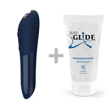 We-Vibe Tango X + Лубрикант 50 мл - потужний міні вібратор, 10х2.3 см, (синій)