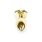 Boss Jewellery Gold Heart Plug Black - Анальна пробка із кристалом, 7х2,7 см (чорний)