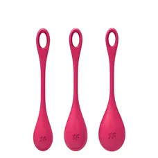 Satisfyer Yoni Power 1 набор йони бусин, диаметр 2-2,5-3 см, (красный)