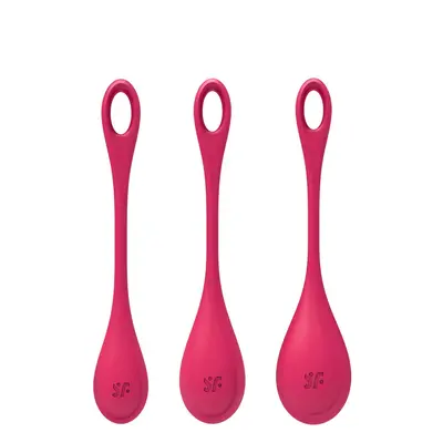 Satisfyer Yoni Power 1 набір йоні намистин, діаметр 2-2,5-3 см, (червоний)