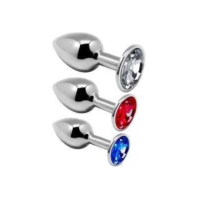 Alive Metal Plug Kit - Набір металевих анальних пробок, 8х3.4 см (різнокольоровий)