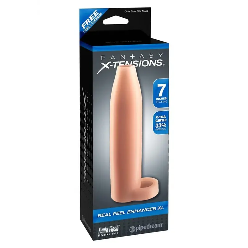 Pipedream Fantasy X-tensions Real Feel Enhancer XL - Насадка для увеличения члена, 18х4 см Pipedream Fantasy X-tensions Real Feel Enhancer XL - Насадка для увеличения члена, 18х4 см
