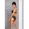 Passion Lovelia Bikini комплект еротичної білизни: відкритий бюстгальтер та трусики, S/M (чорний)