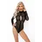 Боді під леопард Noir Handmade F287 Leopard flock bodysuit with long sleeves, XXL, довгий рукав