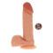 Get Real Silicone Dildo 8 Inch w Balls - Силиконовый фаллоимитатор с мошонкой, 17.5х4 см (телесный)