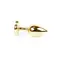 Boss Jewellery Gold Heart Plug Black - Анальна пробка із кристалом, 7х2,7 см (чорний)