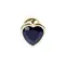 Boss Jewellery Gold Heart Plug Black - Анальна пробка із кристалом, 7х2,7 см (чорний)