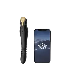 Zalo King - Вібратор з фрикціями та керуванням через смартфон, 15,2 см (чорний)