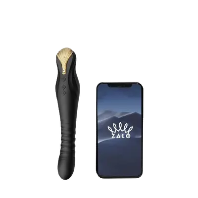 Zalo King - Вібратор з фрикціями та керуванням через смартфон, 15,2 см (чорний)