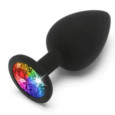 Toy Joy Rainbow Booty Jewel Large - Анальная пробка с радужным кристаллом в основании, 9х4.5 см (L)