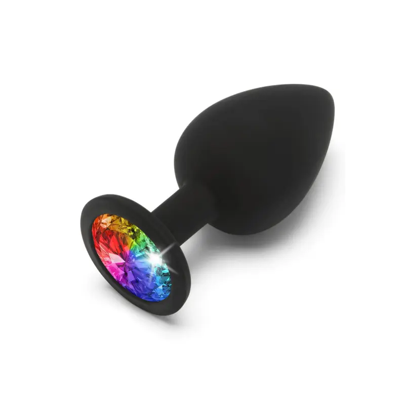 Toy Joy Rainbow Booty Jewel Large - Анальная пробка с радужным кристаллом в основании, 9х4.5 см (L)