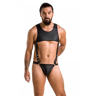 Passion - 056 BODY ADAM black - Сексуальний чоловічий боді, L/XL