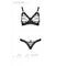 Passion Celine Bikini - Комплект білизни під шкіру: бюстгальтер та трусики зі шнурівкою, S/M (чорний)