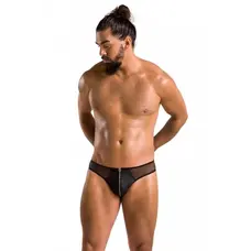 Passion - 042 SLIP TIMMY black - Сексуальні чоловічі труси з блискавкою спереду, S/M