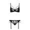 Passion Pauline Set - Комплект белья: стрэпы: лиф, стринги и пояс для чулок, L/XL (чёрный)