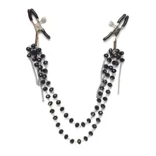 Art of Sex - Nipple clamps Afina Black - Зажимы для сосков с декоративной подвеской