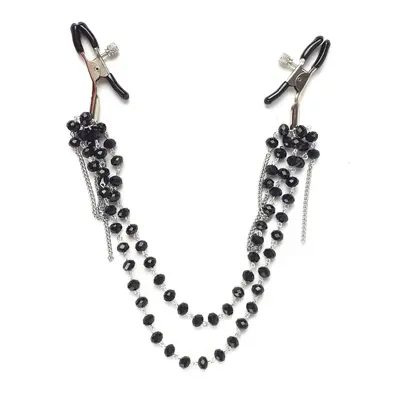 Art of Sex - Nipple clamps Afina Black - Затискачі для сосків з декоративною підвіскою