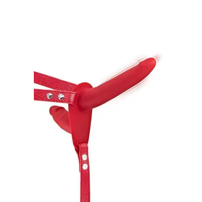 Двойной страпон Fetish Tentation Vibrating Strap-On with Double Dildo, 15 см