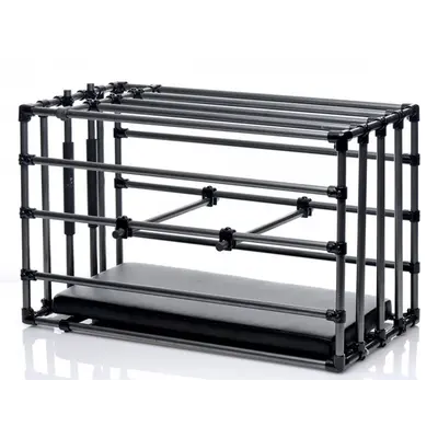 Master Series Kennel Adjustable Bondage Cage - прочная разборная клетка для наказаний