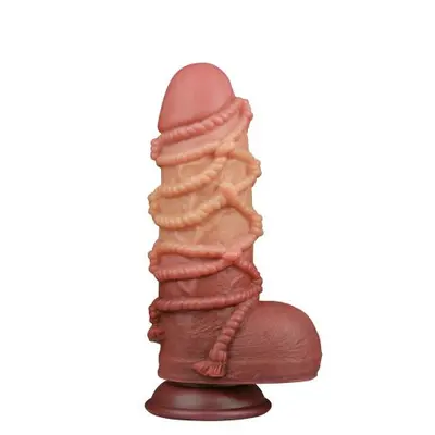 Фалоімітатор Dual-Layered Silicone Cock With Rope 9.5", 24.5 см