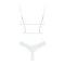 Obsessive Heavenlly 2-pcs cupless set - комплект еротичної білизни з відкритими грудьми та промежиною, XL/2XL (білий)