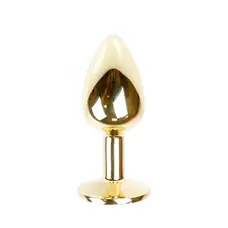 Металлическая анальная пробка с кристаллом Boss Jewellery Gold PLUG