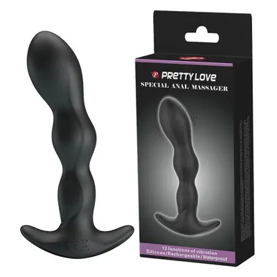 Pretty Love - Special Anal Massager - Анальна пробка з вібрацією, 13х3.3 см (чорний)