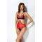 Passion Peonia Body - Еротичний боді з тюля з мереживом, XXL/XXXL (червоний з чорним)