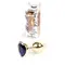 Boss Jewellery Gold Heart Plug Black - Анальна пробка із кристалом, 7х2,7 см (чорний)