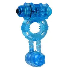 Ерекційне віброкільце Alive: Double Ding Ring Blue