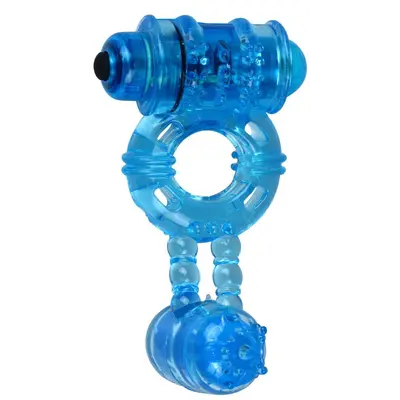 Ерекційне віброкільце Alive: Double Ding Ring Blue