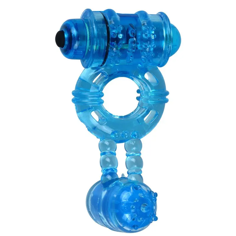 Ерекційне віброкільце Alive: Double Ding Ring Blue