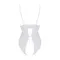 Passion Ursula Body - Боді з ажурним декором та відкритим кроком, біле (L/XL)
