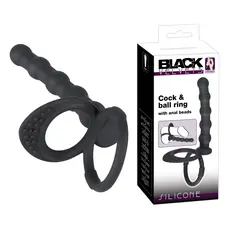 Black Velvets Cock & Ball Ring - Анальная насадка, 19 см (черная)